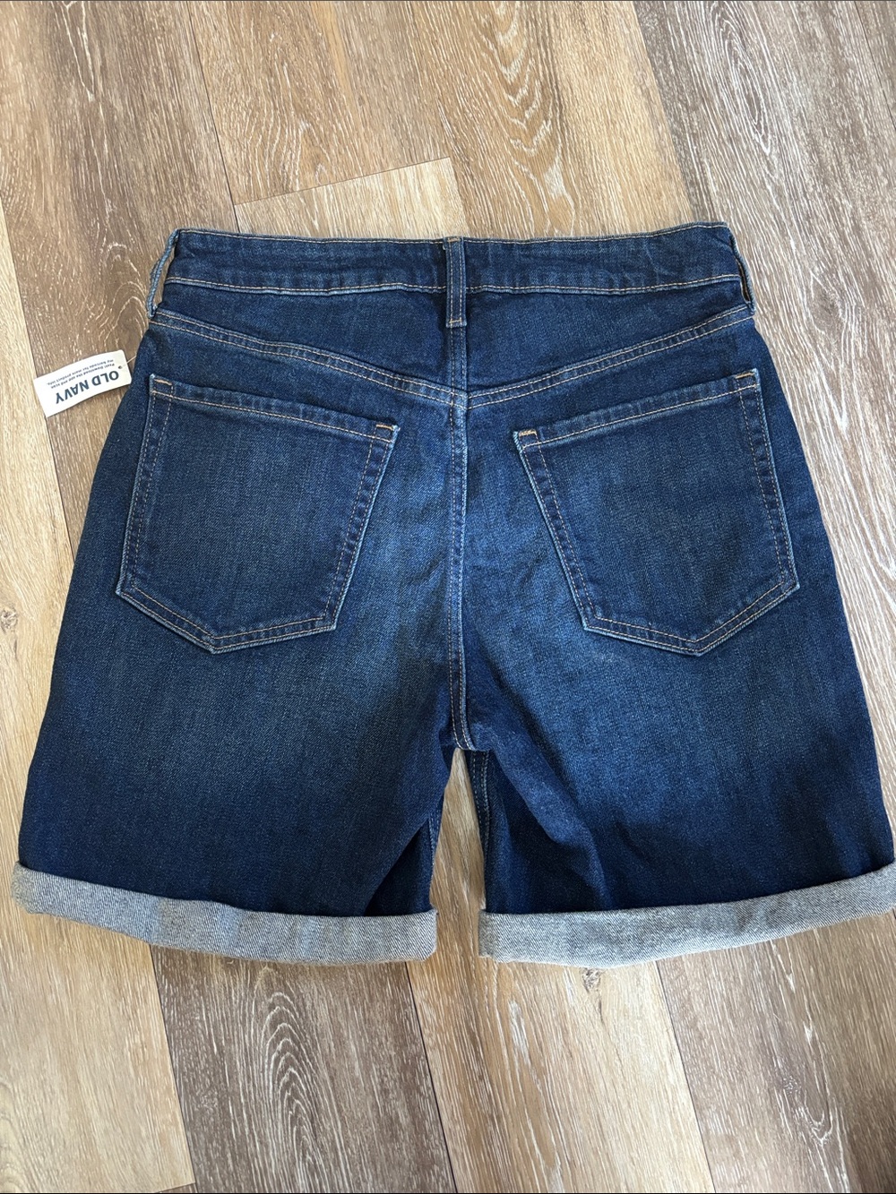 Old Navy Navy Blue Rolled Hem Jean Shorts - Picture 3 of 4